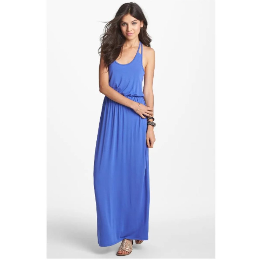 Lush Blue Racer Back Maxi Dress From Nordstrom